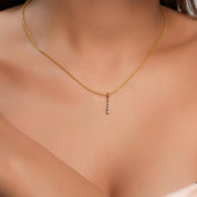 Vertical Line Diamond Charm Pendant