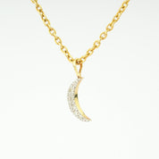 Crescent Moon Diamond Charm Pendant