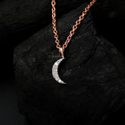 Crescent Moon Diamond Charm Pendant