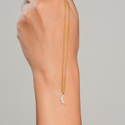 Crescent Moon Diamond Charm Pendant