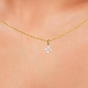 Four Pointer Diamond Charm Pendant Necklace