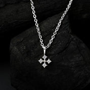 Four Pointer Diamond Charm Pendant Necklace