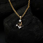 Lab Grown Diamond Butterfly Charm Pendant Necklace