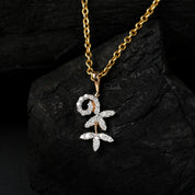 Minimal Flower Lab Grown Diamond Pendant Necklace