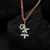 Minimal Flower Lab Grown Diamond Pendant Necklace