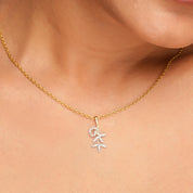 Minimal Flower Lab Grown Diamond Pendant Necklace