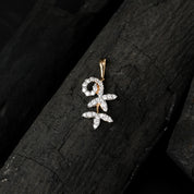 Minimal Flower Lab Grown Diamond Pendant Necklace