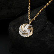 Round Swirl Cluster Diamond Charm Pendant