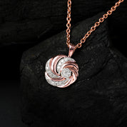 Round Swirl Cluster Diamond Charm Pendant