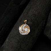 Round Swirl Cluster Diamond Charm Pendant
