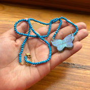 Butterfly Labradorite Pendant Necklace