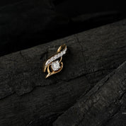 Dainty Solitaire Diamond Charm Pendant Necklace