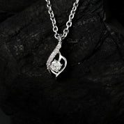 Dainty Solitaire Diamond Charm Pendant Necklace