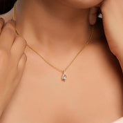 Dainty Solitaire Diamond Charm Pendant Necklace