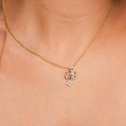 Leaf Branch Diamond Charm Pendant