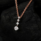Vertical Line 4 Diamond Charm Pendant