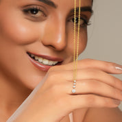 Vertical Line 4 Diamond Charm Pendant