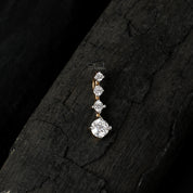 Vertical Line 4 Diamond Charm Pendant