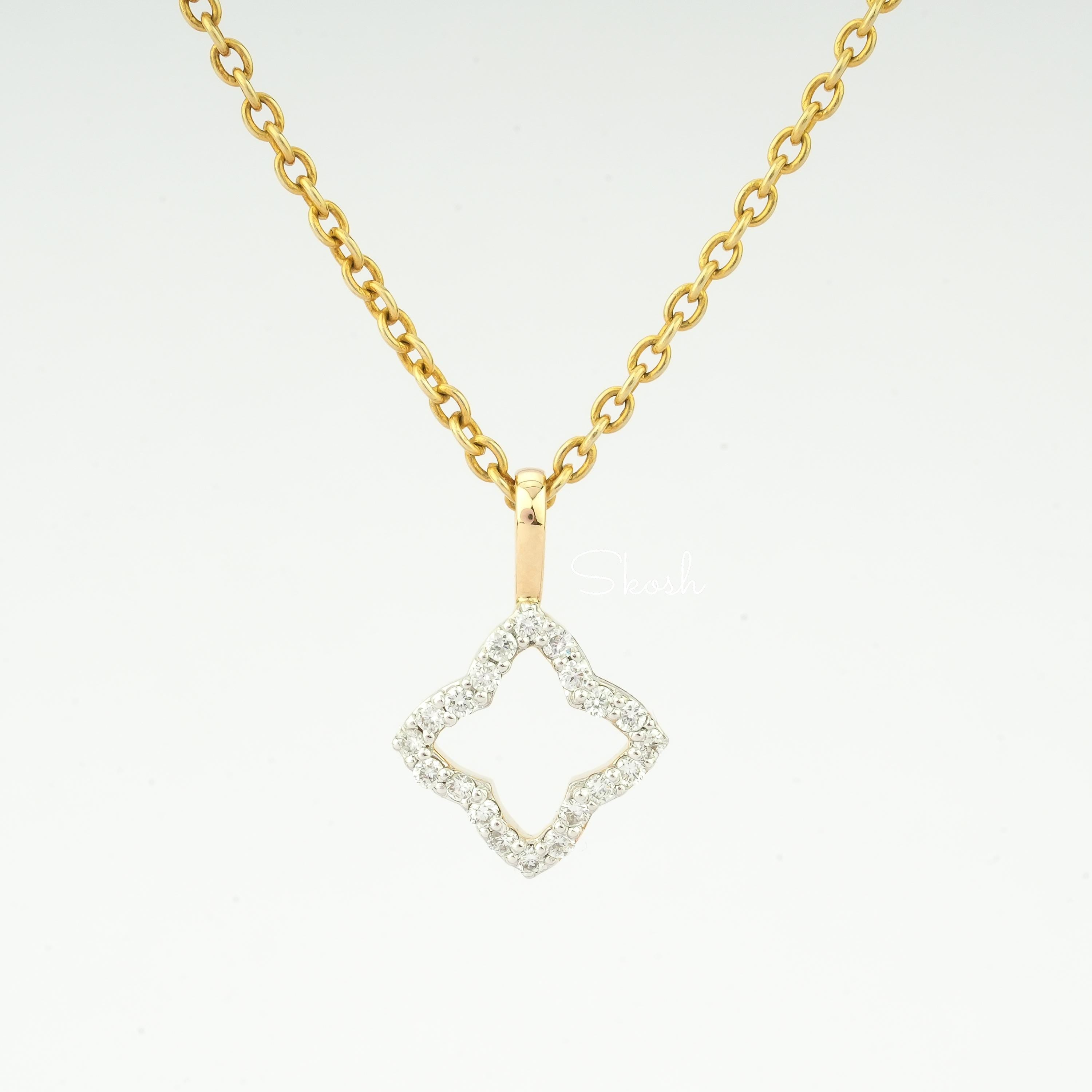 Delicate Flower Diamond Charm Pendant