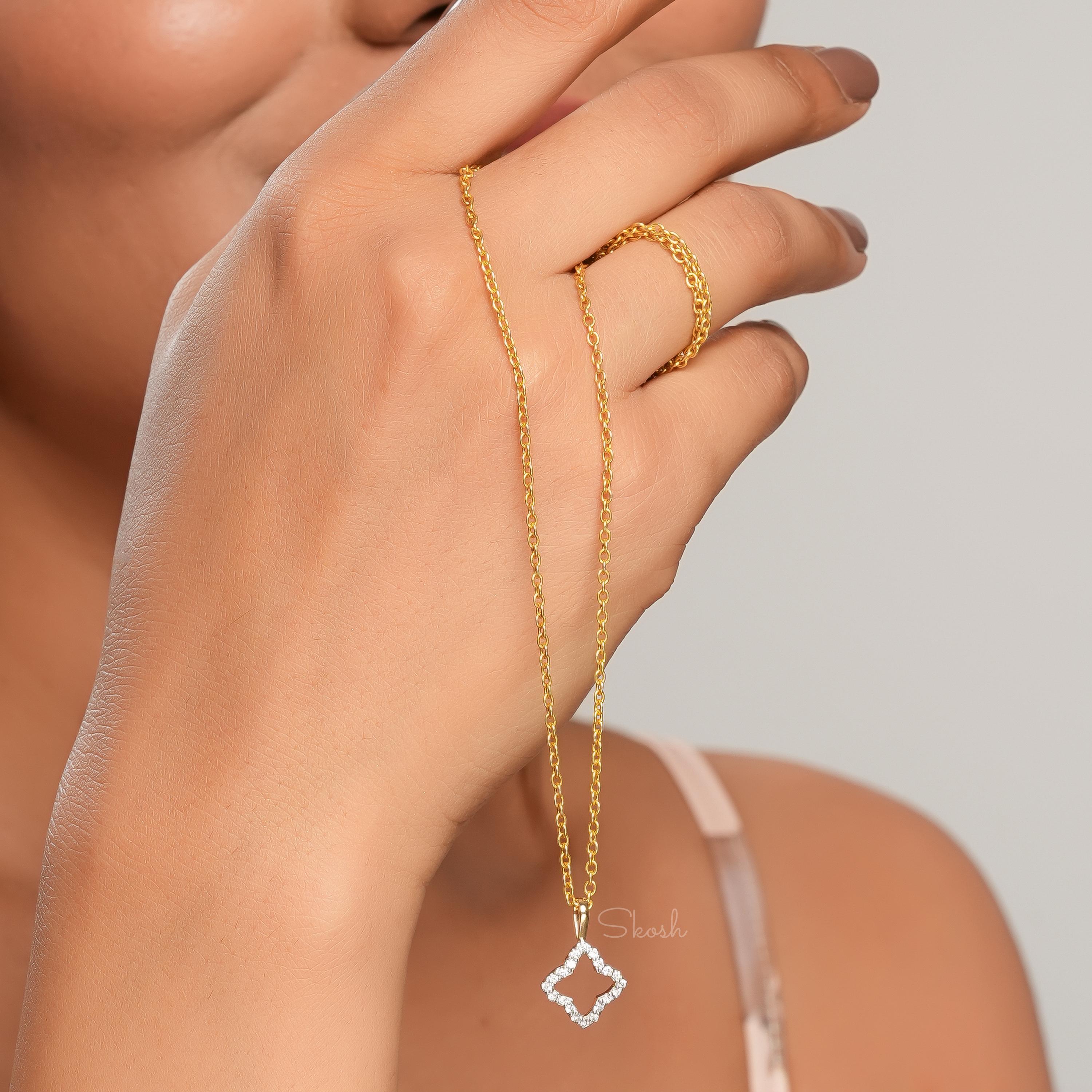 Delicate Flower Diamond Charm Pendant