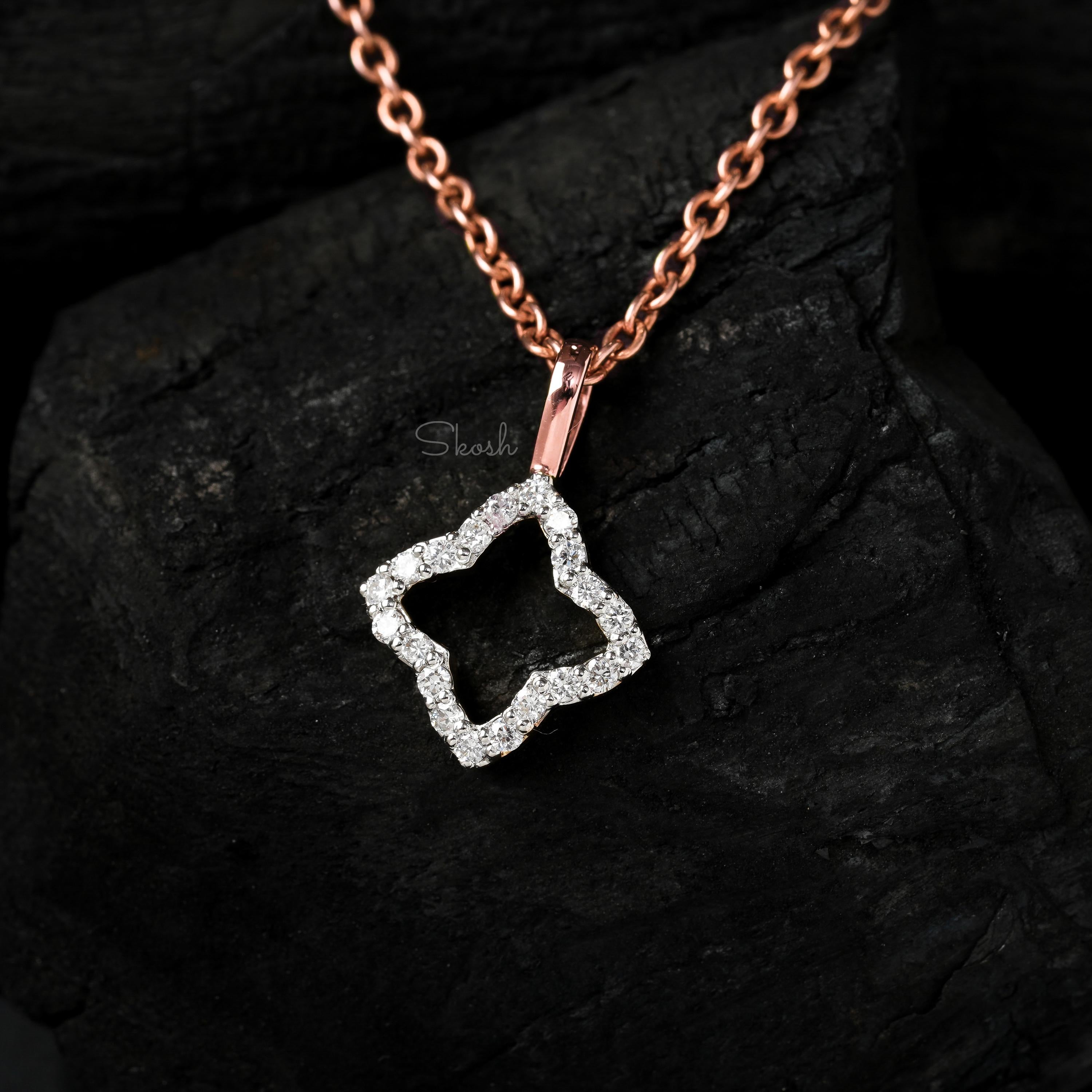 Delicate Flower Diamond Charm Pendant