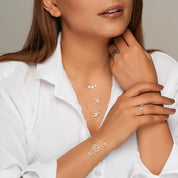 Flower Solitaire Diamond Chain Bracelet