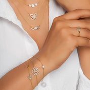 Flower Solitaire Diamond Chain Bracelet