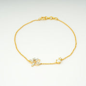 Flower Solitaire Diamond Chain Bracelet
