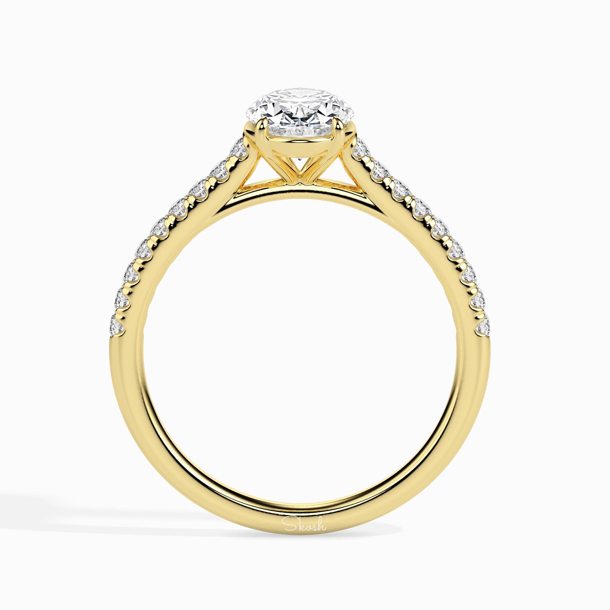 1.50 tcw Oval Cut Lab Grown Diamond Engagement Solitaire Wedding Ring