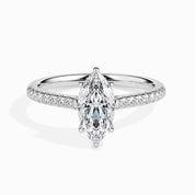 3 Carats Marquise Cut Diamond Engagement Pave Ring
