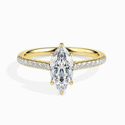 3 Carats Marquise Cut Diamond Engagement Pave Ring