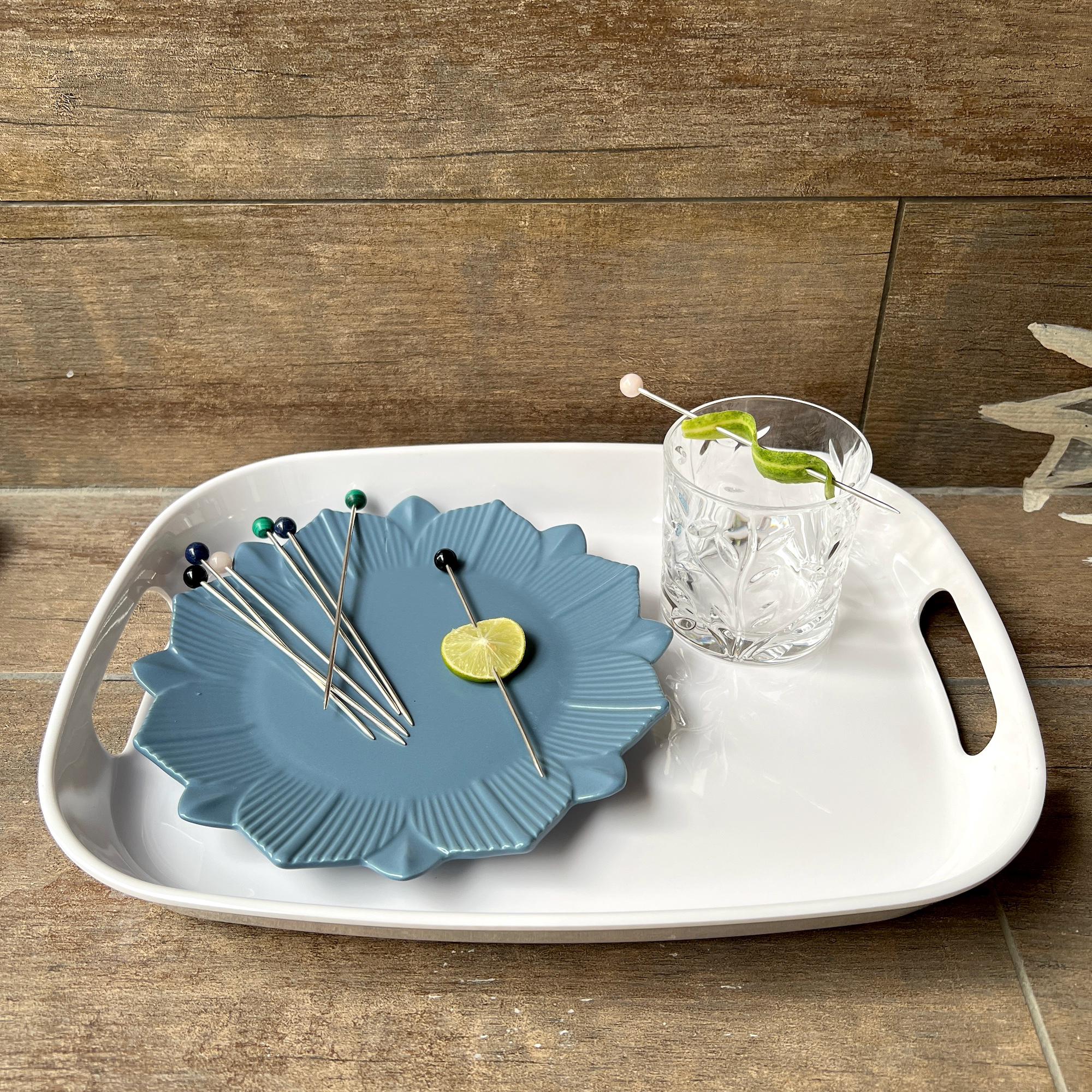 Sterling Silver Gemstone Cocktail Picks