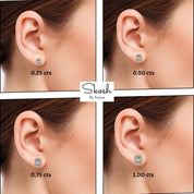 IGI Certified 1-6 Carats Radiant Cut Lab Grown Diamond Halo Solitaire Stud Earrings