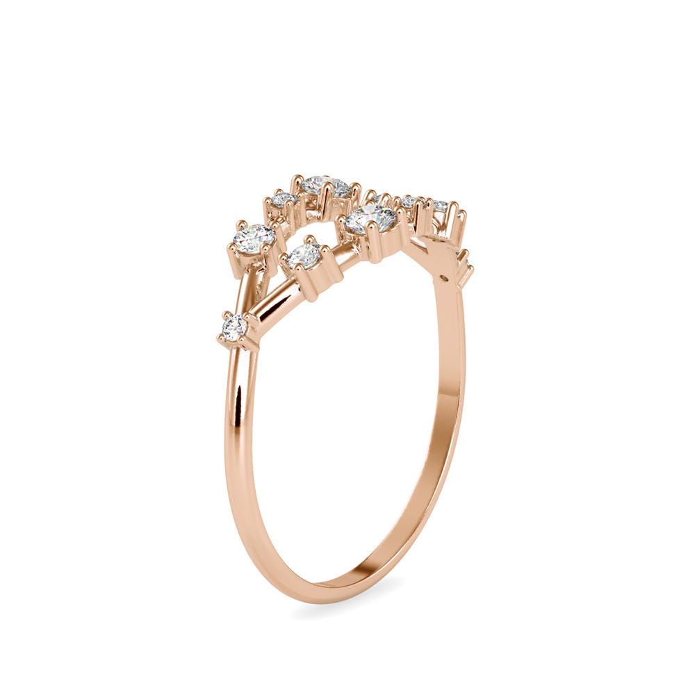 Minimal Evil Eye Shape Lab Grown Diamond Ring