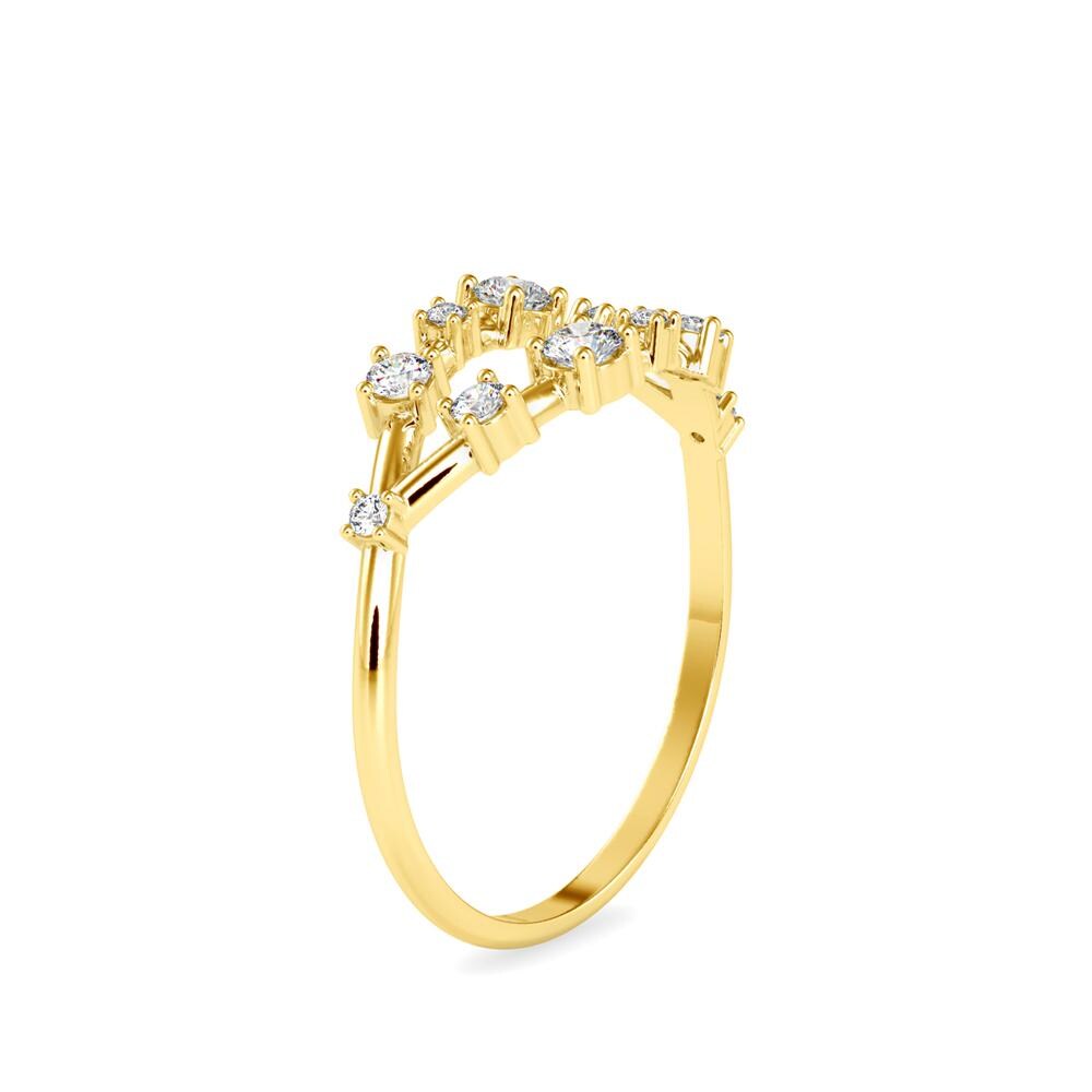 Minimal Evil Eye Shape Lab Grown Diamond Ring