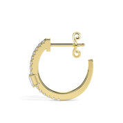 Dainty Baguette Lab Grown Diamonds Small Hoop Bridal Earrings