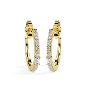 Dainty Baguette Lab Grown Diamonds Small Hoop Bridal Earrings