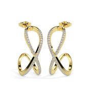 Criss Cross Wedding Diamond Hoop Earrings