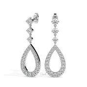 Tear Drop Bridal Diamond Dangle Statement Earrings