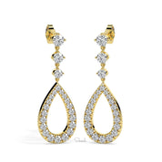 Tear Drop Bridal Diamond Dangle Statement Earrings