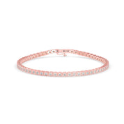 Square Bezel Round Cut Lab Grown Diamond Tennis Bracelet