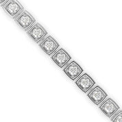 Square Bezel Round Cut Lab Grown Diamond Tennis Bracelet