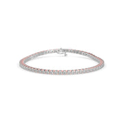 Dual Tone Round Cut Lab Grown Diamond Tennis Bracelet