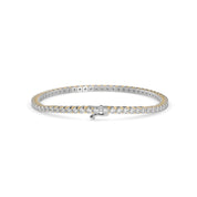 Dual Tone Round Cut Lab Grown Diamond Tennis Bracelet