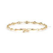 Round Cut Bamboo Solitaire Diamond Tennis Bracelet