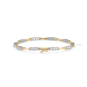 Bamboo Round Cut Lab Grown Diamond Tennis Bracelet
