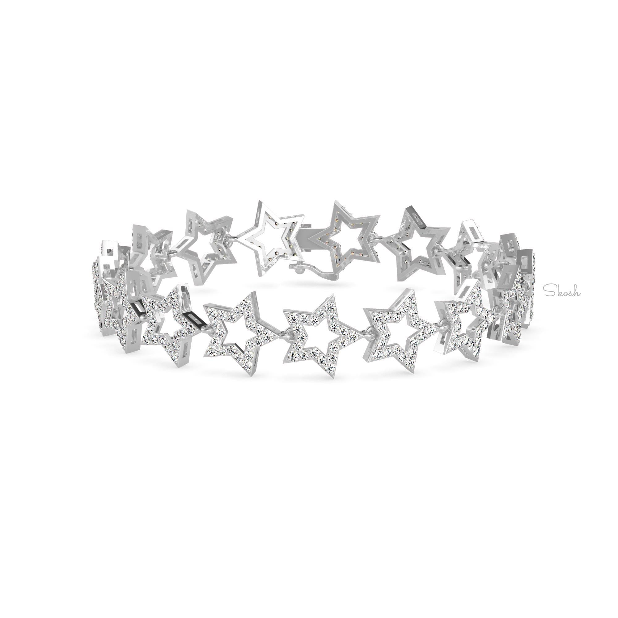 Celestial Star Diamond Tennis Bracelet for Women