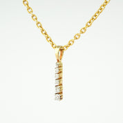 Vertical Line Diamond Charm Pendant