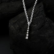 Vertical Line Diamond Charm Pendant