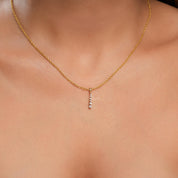 Vertical Line Diamond Charm Pendant